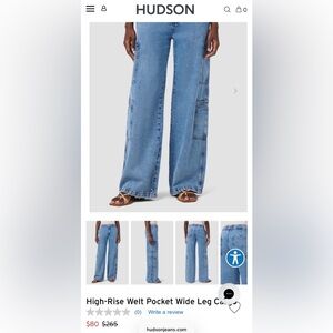Hudson Jeans Light Blue Wide Leg Denim